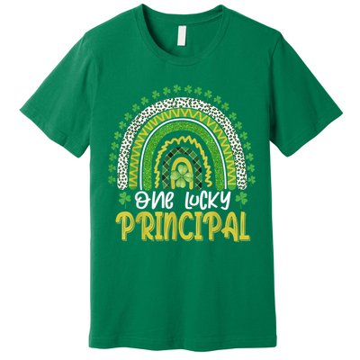 One Lucky Principal School Teacher St Patricks Day Rainbow Premium T-Shirt