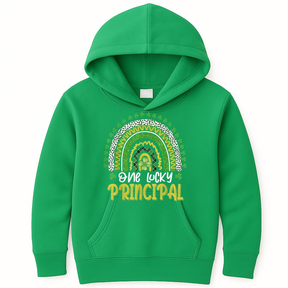 One Lucky Principal School Teacher St Patricks Day Rainbow Kids Hoodie