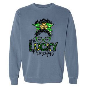 One Lucky Principal St Patrick Day Teacher Love Meaningful Gift Garment-Dyed Sweatshirt