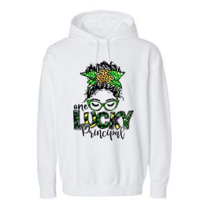 One Lucky Principal St Patrick Day Teacher Love Meaningful Gift Garment-Dyed Fleece Hoodie