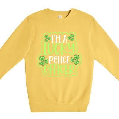 One Lucky Police Officer St Patricks Day Cool Gift Premium Crewneck Sweatshirt