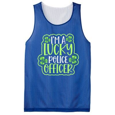 One Lucky Police Officer St Patricks Day Cool Gift Mesh Reversible Basketball Jersey Tank