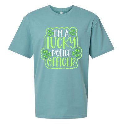 One Lucky Police Officer St Patricks Day Cool Gift Sueded Cloud Jersey T-Shirt