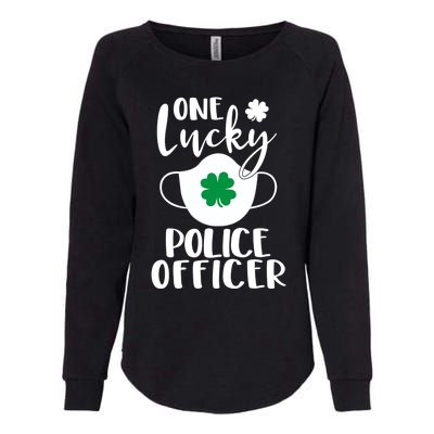 One Lucky Police Officer St Patrick's Day Cop Cute Gift Womens California Wash Sweatshirt