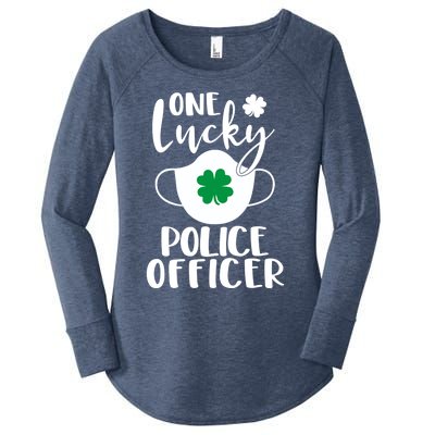 One Lucky Police Officer St Patrick's Day Cop Cute Gift Women's Perfect Tri Tunic Long Sleeve Shirt