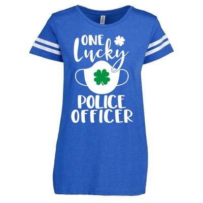 One Lucky Police Officer St Patrick's Day Cop Cute Gift Enza Ladies Jersey Football T-Shirt