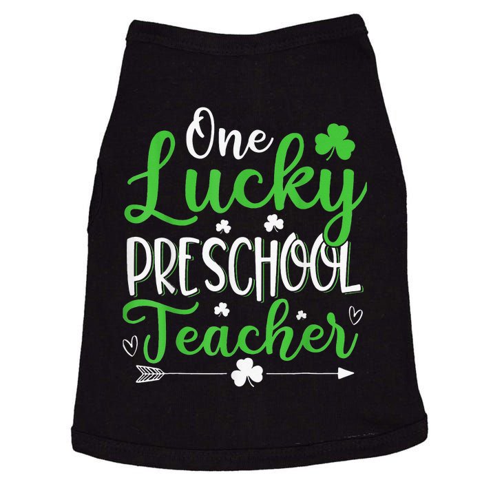 One Lucky Preschool Teacher St Patricks Day Doggie Tank