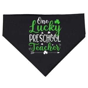 One Lucky Preschool Teacher St Patricks Day USA-Made Doggie Bandana