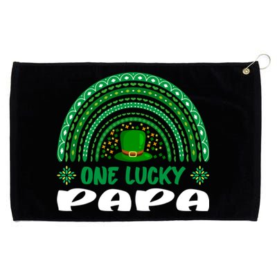 One Lucky Papa Gift St Patrick's Day Funny For Daddy Gift Grommeted Golf Towel