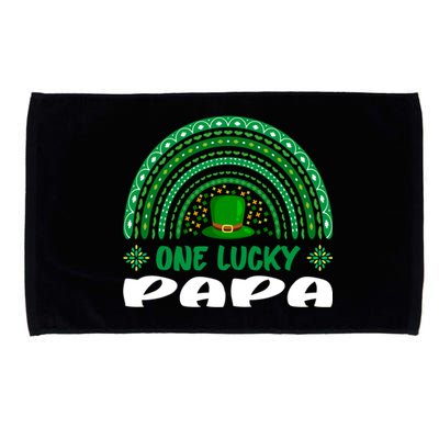 One Lucky Papa Gift St Patrick's Day Funny For Daddy Gift Microfiber Hand Towel