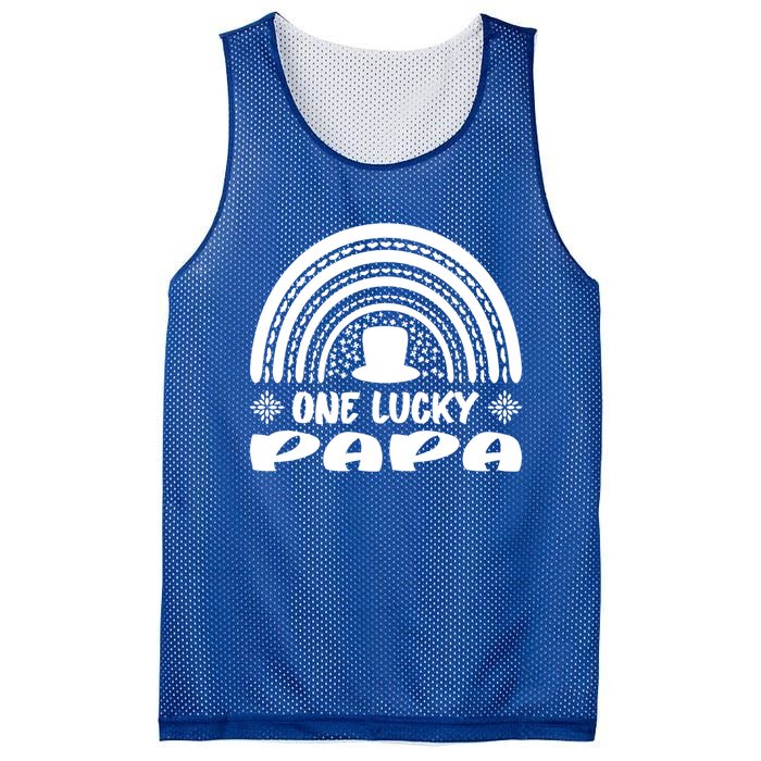 One Lucky Papa Cute Gift St Patrick's Day Funny For Daddy Great Gift Mesh Reversible Basketball Jersey Tank