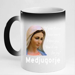 Our Lady Queen Of Peace Medjugorje Totus Tuus Virgin Mary Gift 11oz Black Color Changing Mug