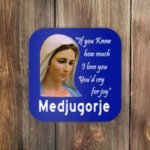 Our Lady Queen Of Peace Medjugorje Totus Tuus Virgin Mary Gift Coaster