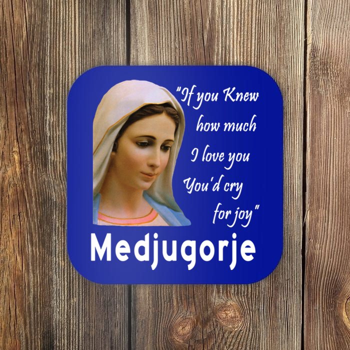 Our Lady Queen Of Peace Medjugorje Totus Tuus Virgin Mary Gift Coaster