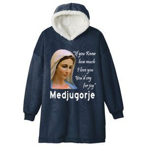 Our Lady Queen Of Peace Medjugorje Totus Tuus Virgin Mary Gift Hooded Wearable Blanket