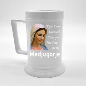 Our Lady Queen Of Peace Medjugorje Totus Tuus Virgin Mary Gift Beer Stein