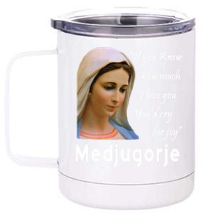 Our Lady Queen Of Peace Medjugorje Totus Tuus Virgin Mary Gift 12 oz Stainless Steel Tumbler Cup