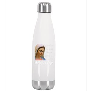 Our Lady Queen Of Peace Medjugorje Totus Tuus Virgin Mary Gift Stainless Steel Insulated Water Bottle