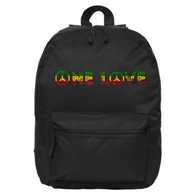 One Love Rasta Reggae Music Rastafarian Lover Jamaica Peace 16 in Basic Backpack
