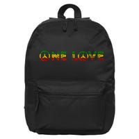 One Love Rasta Reggae Music Rastafarian Lover Jamaica Peace 16 in Basic Backpack