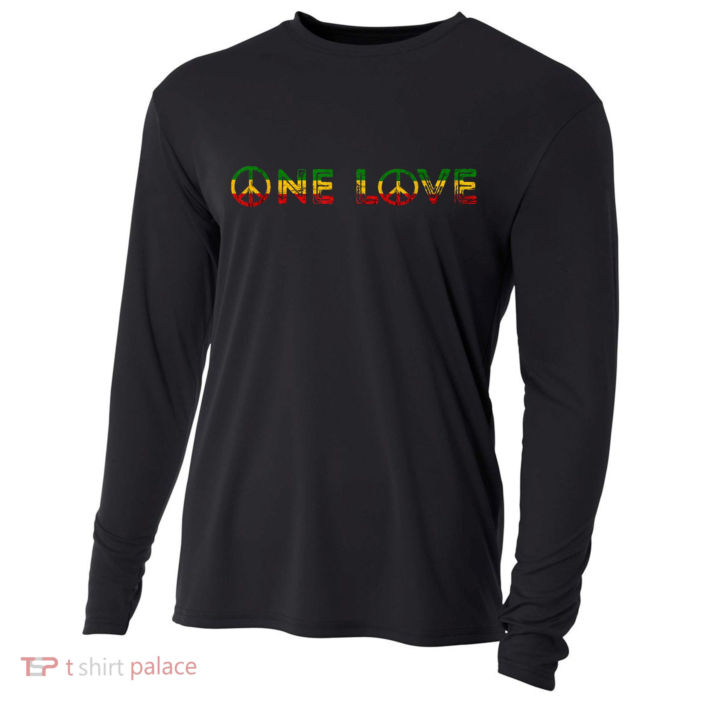 One Love Rasta Reggae Music Rastafarian Lover Jamaica Peace Cooling Performance Long Sleeve Crew