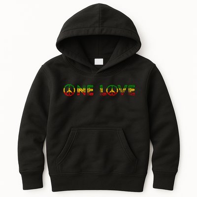 One Love Rasta Reggae Music Rastafarian Lover Jamaica Peace Kids Hoodie