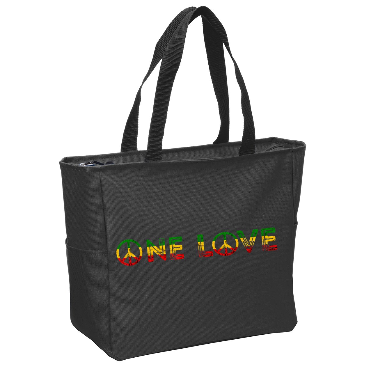 One Love Rasta Reggae Music Rastafarian Lover Jamaica Peace Zip Tote Bag