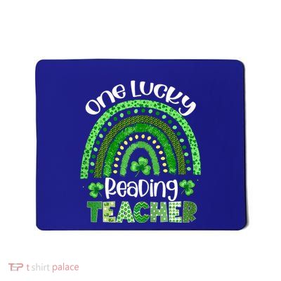 One Lucky Reading Teacher Rainbow Shamrock St PatrickS Day Mousepad