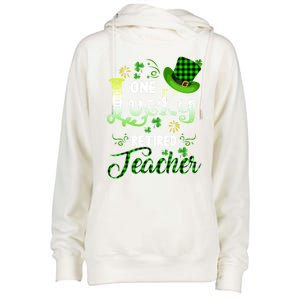 One Lucky Retired Teacher Happy St Patricks Day Gift Womens Funnel Neck Pullover Hood