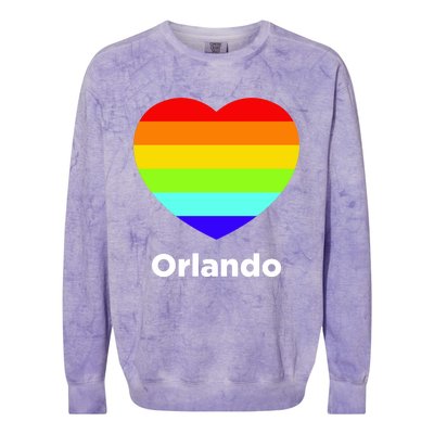 Orlando Love Rainbow Heart Colorblast Crewneck Sweatshirt