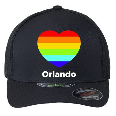 Orlando Love Rainbow Heart Flexfit Unipanel Trucker Cap
