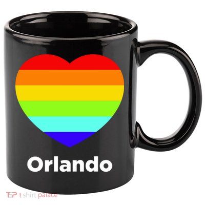 Orlando Love Rainbow Heart 11oz C Handle Ceramic Mug