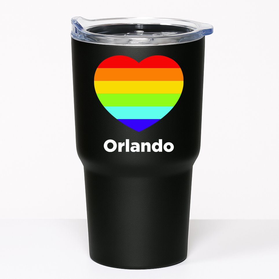 Orlando Love Rainbow Heart Tumbler