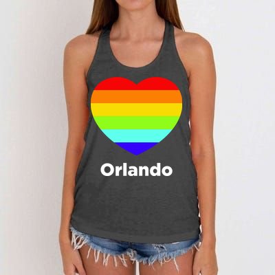 Orlando Love Rainbow Heart Women's Knotted Racerback Tank