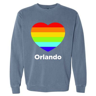 Orlando Love Rainbow Heart Garment-Dyed Sweatshirt