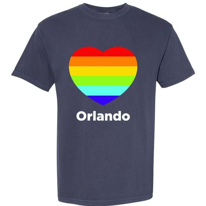 Orlando Love Rainbow Heart Garment-Dyed Heavyweight T-Shirt