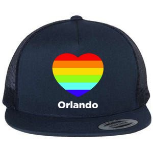 Orlando Love Rainbow Heart Flat Bill Trucker Hat