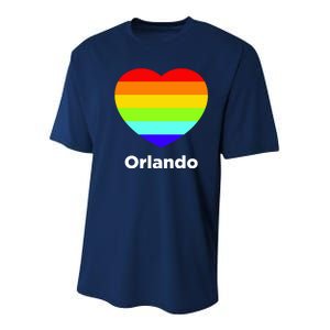 Orlando Love Rainbow Heart Youth Performance Sprint T-Shirt