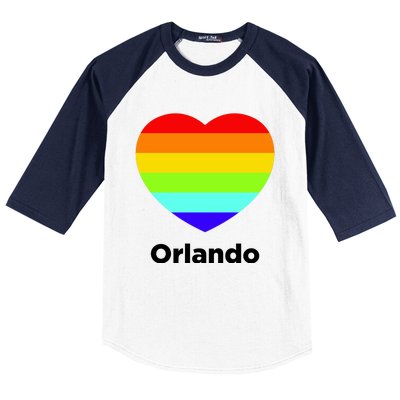 Orlando Love Rainbow Heart Baseball Sleeve Shirt