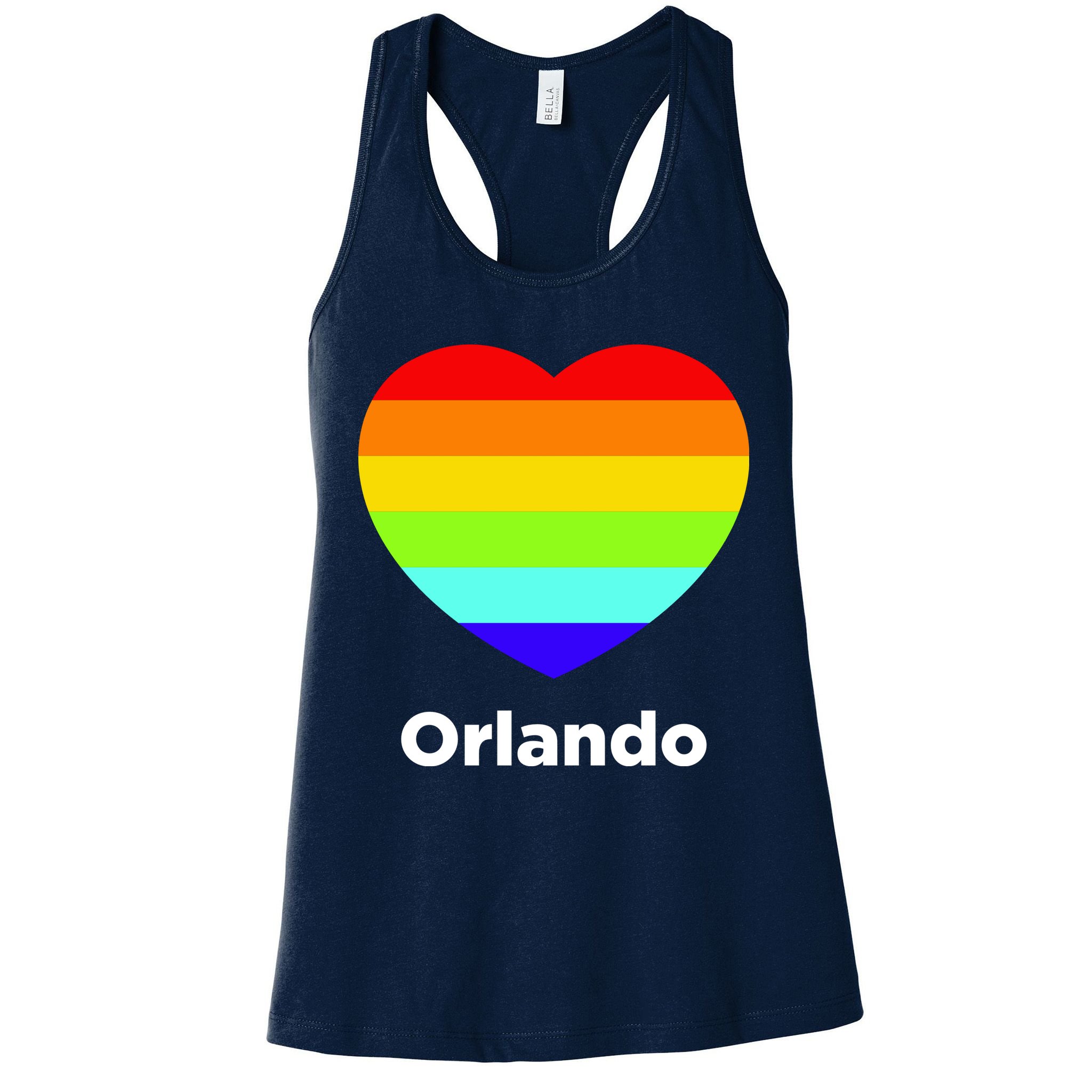 Orlando Love Rainbow Heart Womens Tank Top