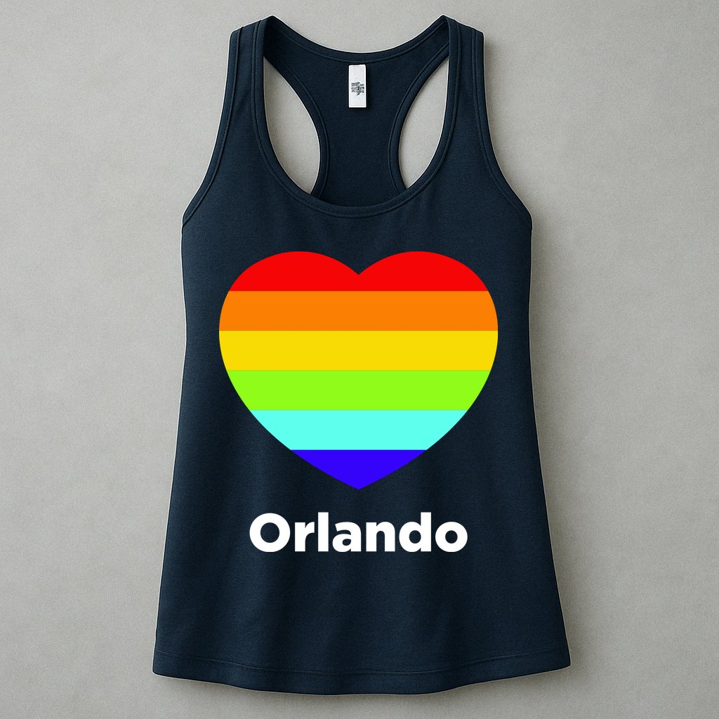 Orlando Love Rainbow Heart Womens Tank Top