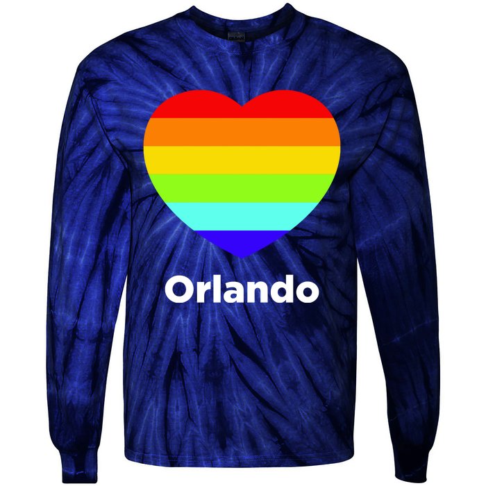 Orlando Love Rainbow Heart Tie-Dye Long Sleeve Shirt