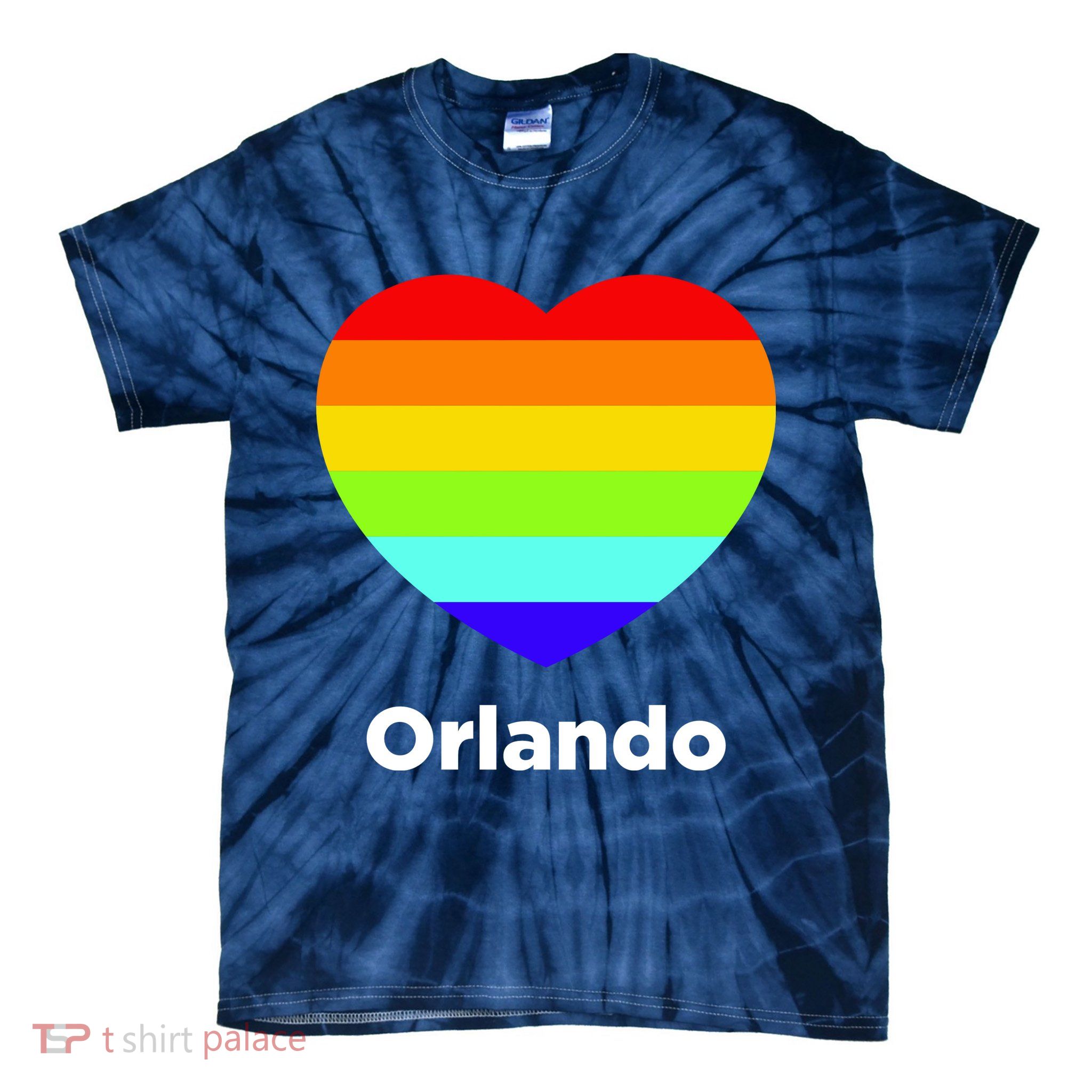 Orlando Love Rainbow Heart Tie-Dye T-Shirt