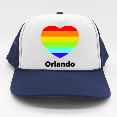 Orlando Love Rainbow Heart Trucker Hat