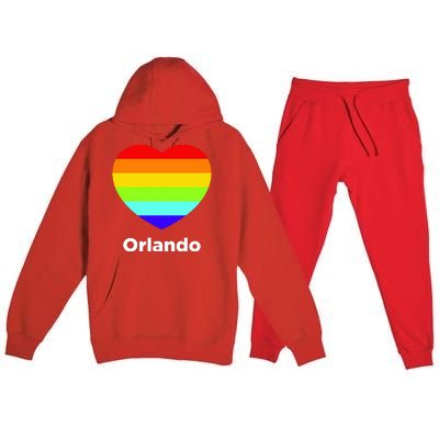 Orlando Love Rainbow Heart Premium Hooded Sweatsuit Set