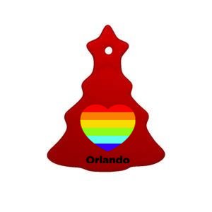 Orlando Love Rainbow Heart Ceramic Tree Ornament