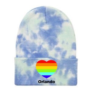 Orlando Love Rainbow Heart Tie Dye 12in Knit Beanie