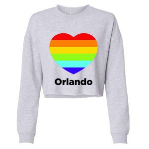 Orlando Love Rainbow Heart Cropped Pullover Crew