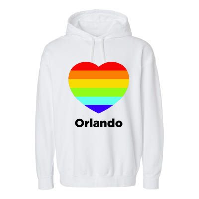 Orlando Love Rainbow Heart Garment-Dyed Fleece Hoodie