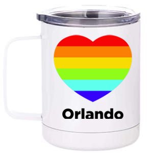 Orlando Love Rainbow Heart 12 oz Stainless Steel Tumbler Cup